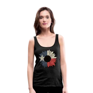 Texas Sunflower Bloom: Premium Women's Tank Top with Flag-Inspired Petals