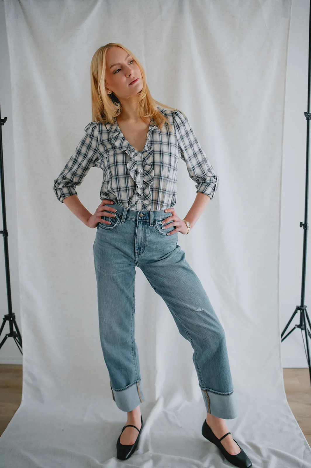 The Eastside High Rise Loose Fit Cuff Denim by Daze Denim - All Mine Vintage