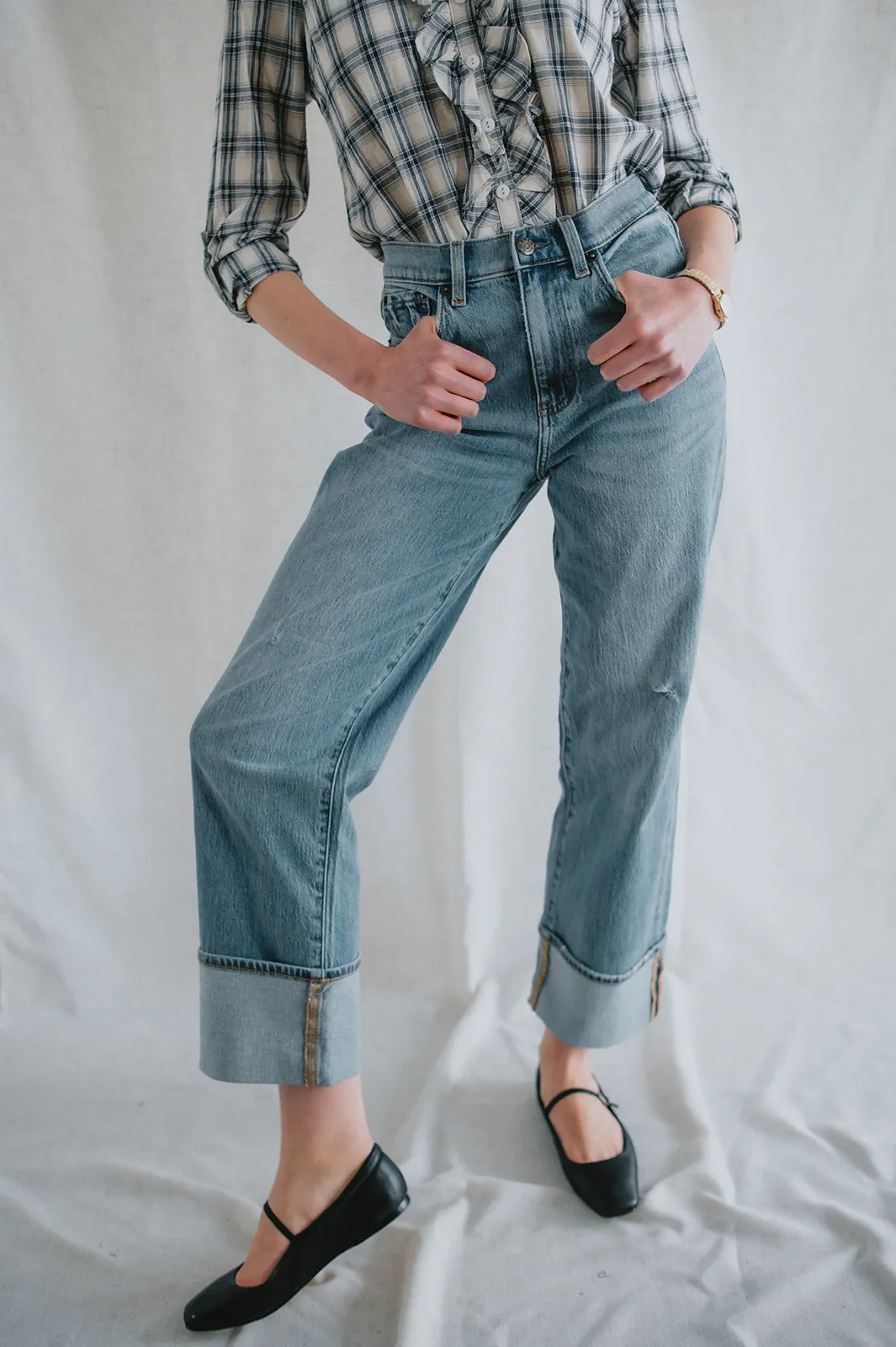The Eastside High Rise Loose Fit Cuff Denim by Daze Denim - All Mine Vintage