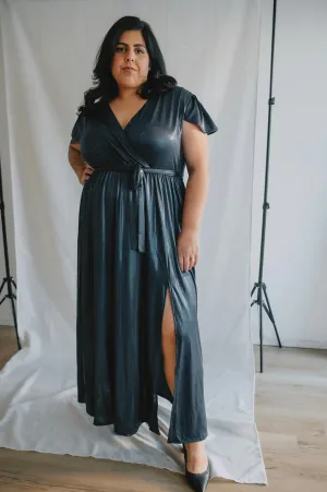 The Gabriella Shimmer Wrap Dress - PLUS
