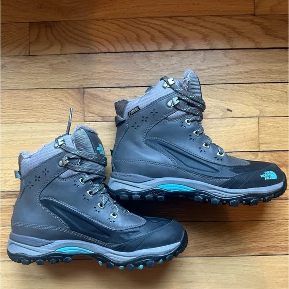 The North Face Chilkat Tech GTX Boots - Women's Dark Grey/Fortuna Blue Size 7