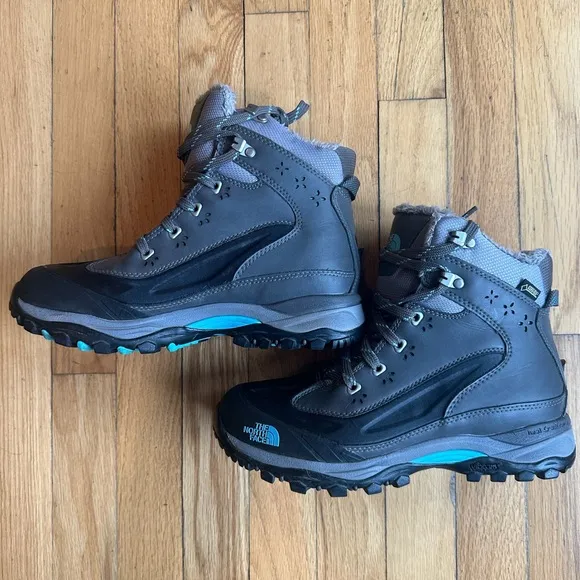 The North Face Chilkat Tech GTX Boots - Women's Dark Grey/Fortuna Blue Size 7