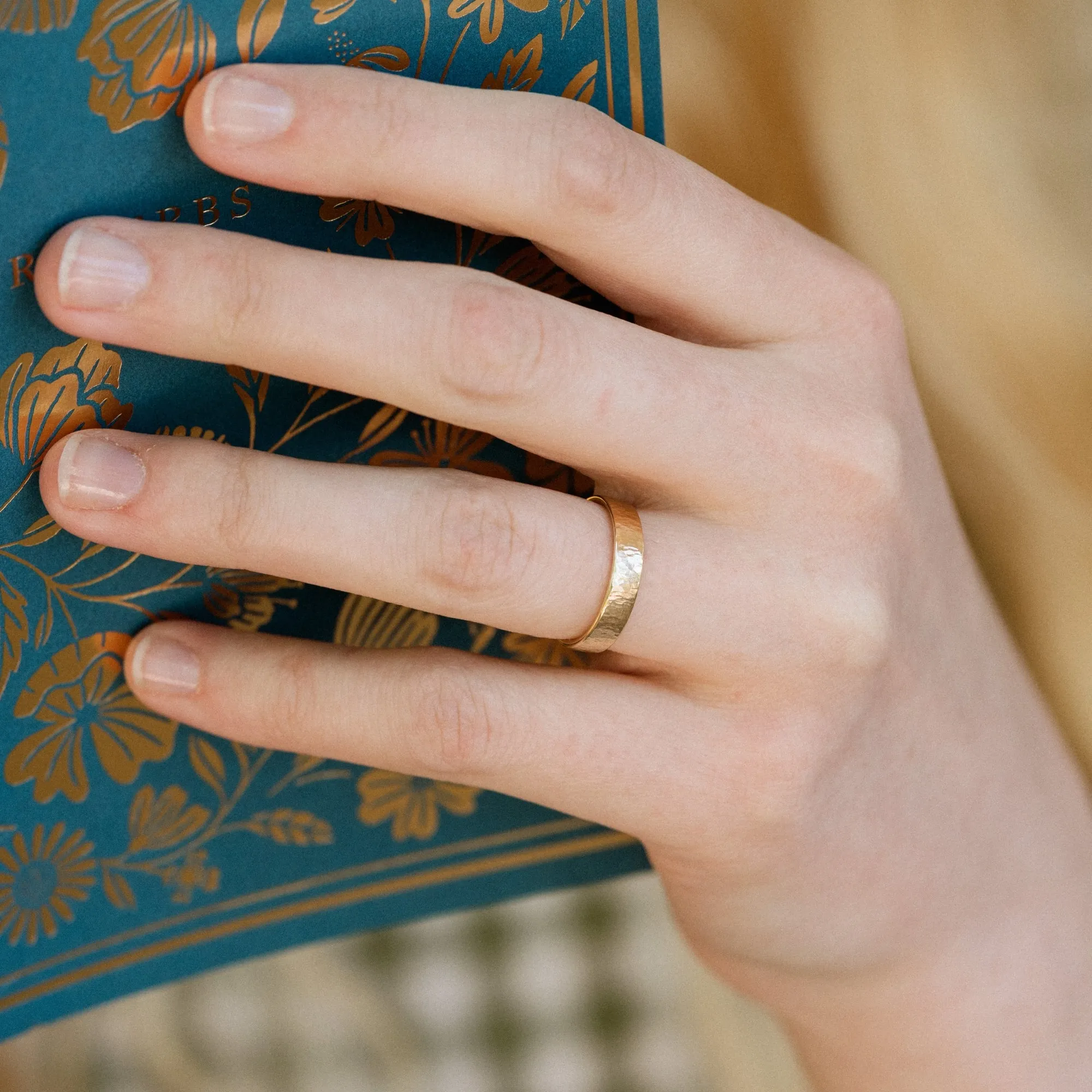 The Willow | Women's Tree Bark Textured Rose Gold Wedding Band