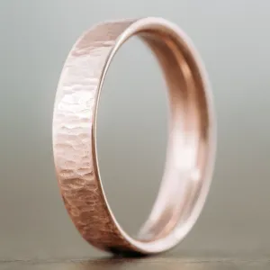 The Willow | Women's Tree Bark Textured Rose Gold Wedding Band