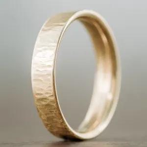 The Willow | Women's Tree Bark Textured Yellow Gold Wedding Band