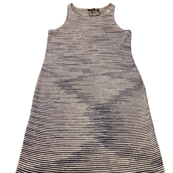 THEORY Intrella Space Dye Striped Linen Blend Racerback Sleeveless Maxi Dress M