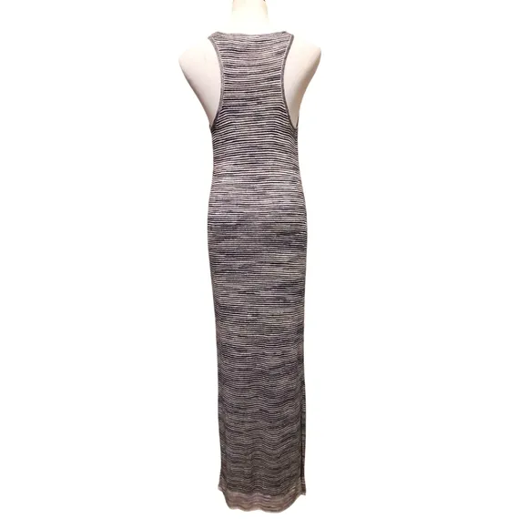 THEORY Intrella Space Dye Striped Linen Blend Racerback Sleeveless Maxi Dress M