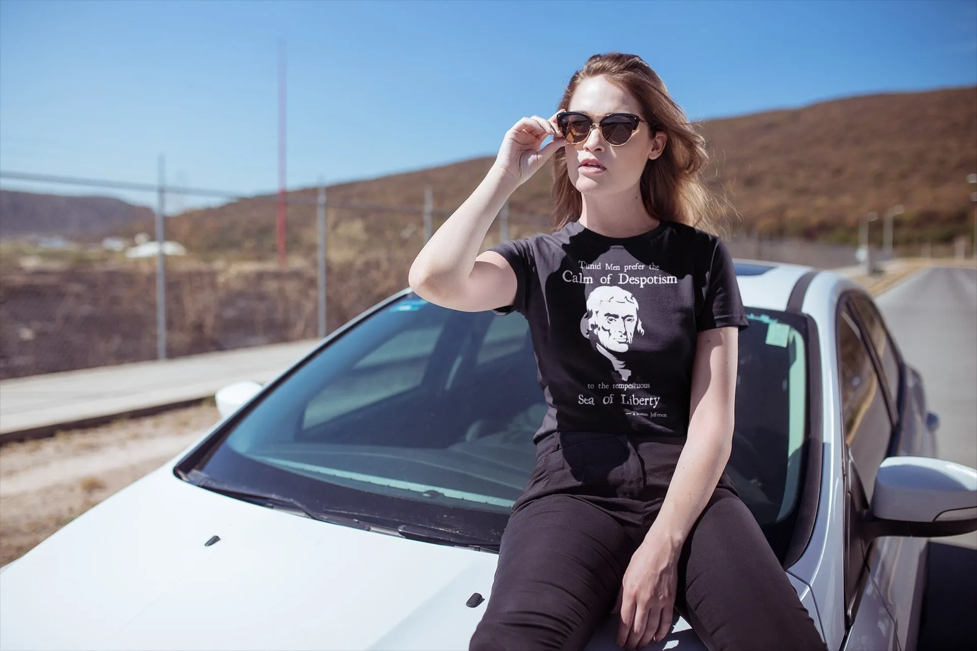Thomas Jefferson Sea of Liberty Women's T Shirt