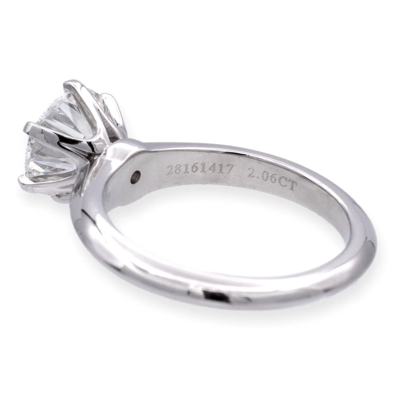 Tiffany & Co. Platinum Round Diamond Solitaire Engagement Ring Round 2.06ct IVS1