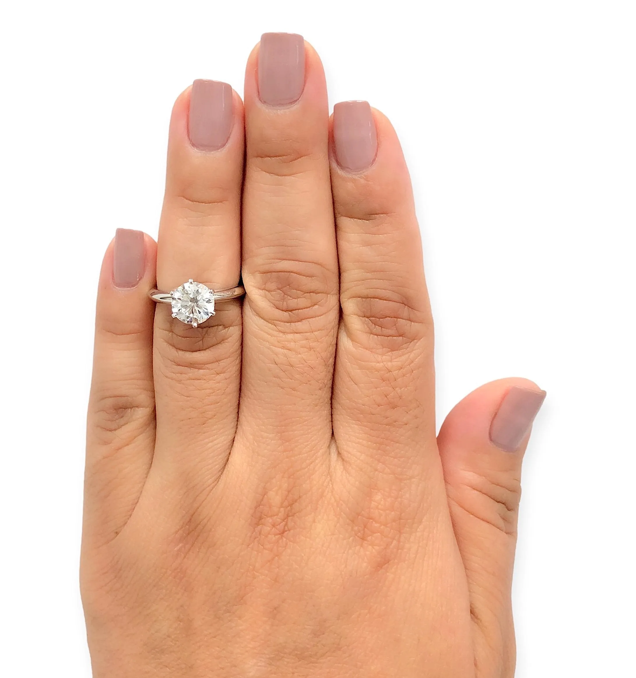 Tiffany & Co. Platinum Round Diamond Solitaire Engagement Ring Round 2.06ct IVS1