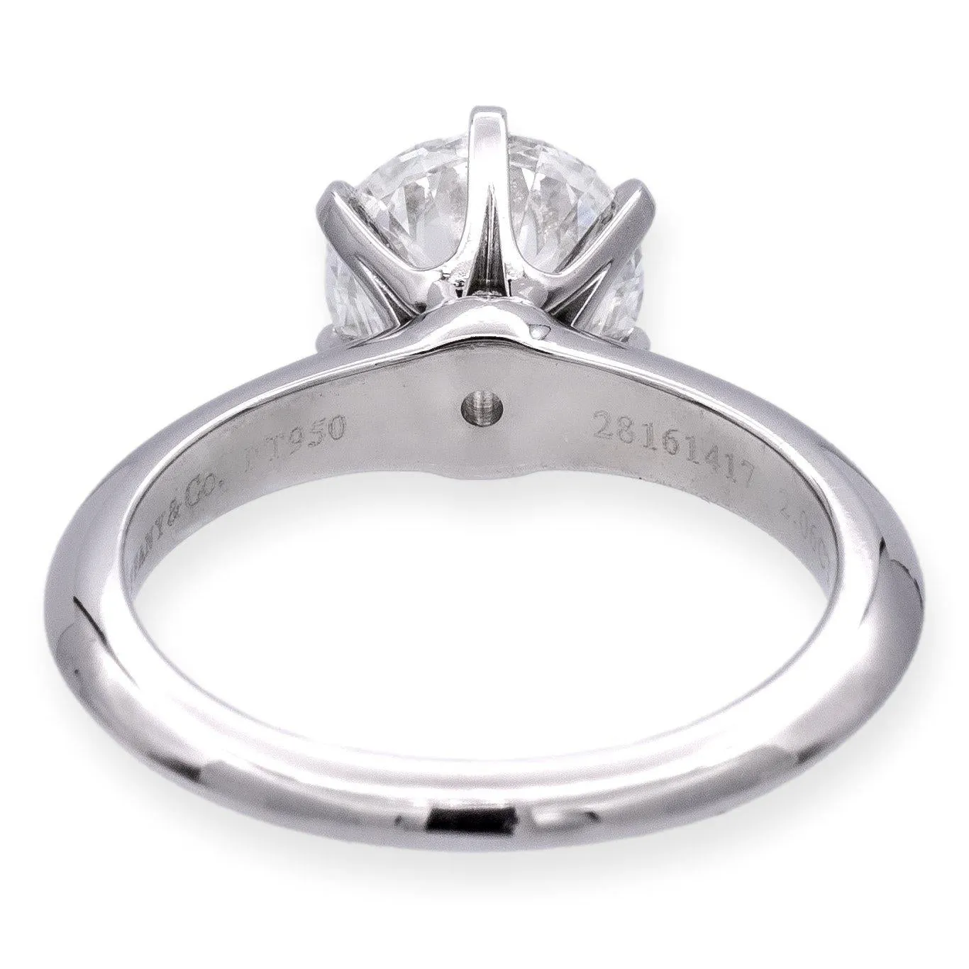 Tiffany & Co. Platinum Round Diamond Solitaire Engagement Ring Round 2.06ct IVS1