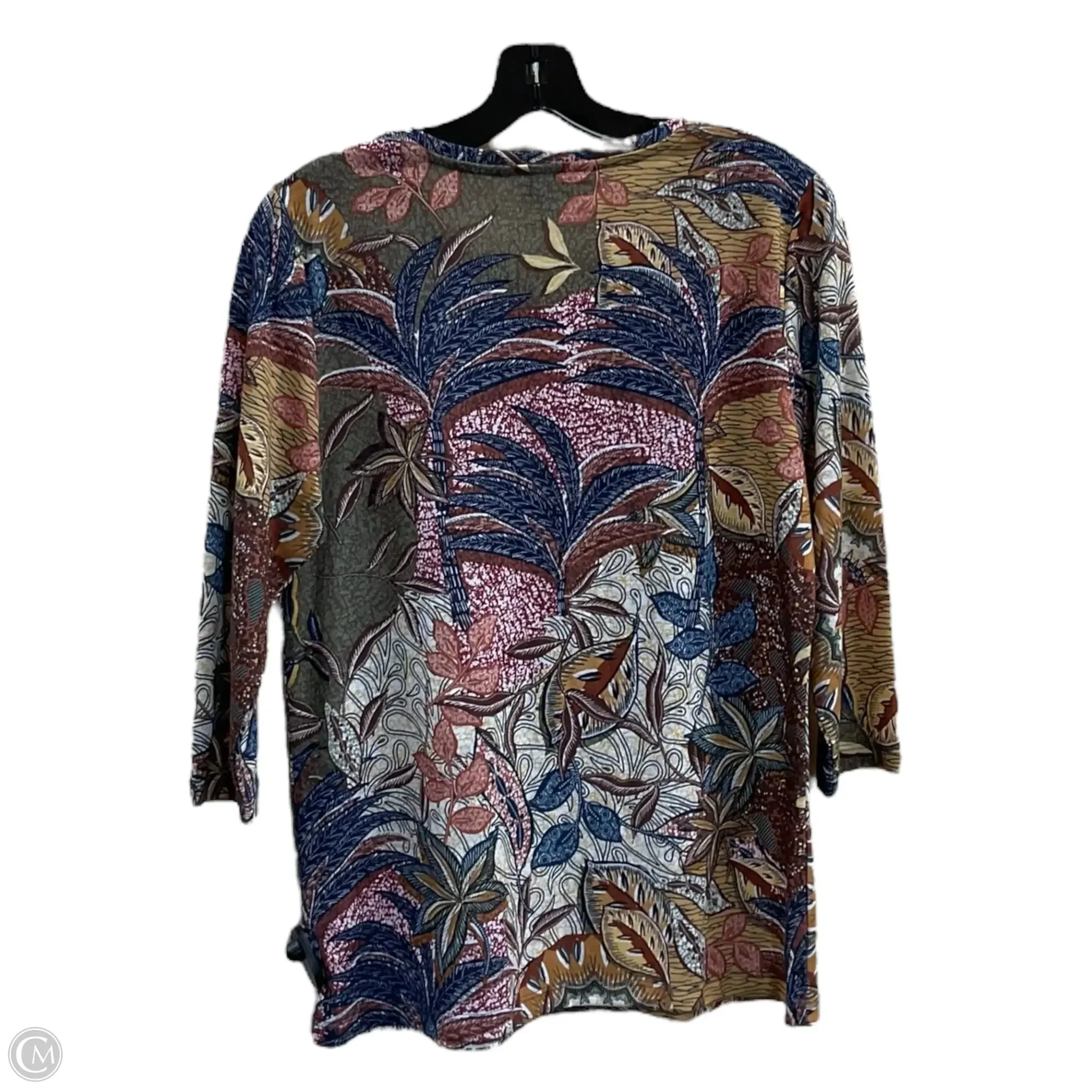 Top 3/4 Sleeve By Christopher And Banks In Multi-colored, Size: S
