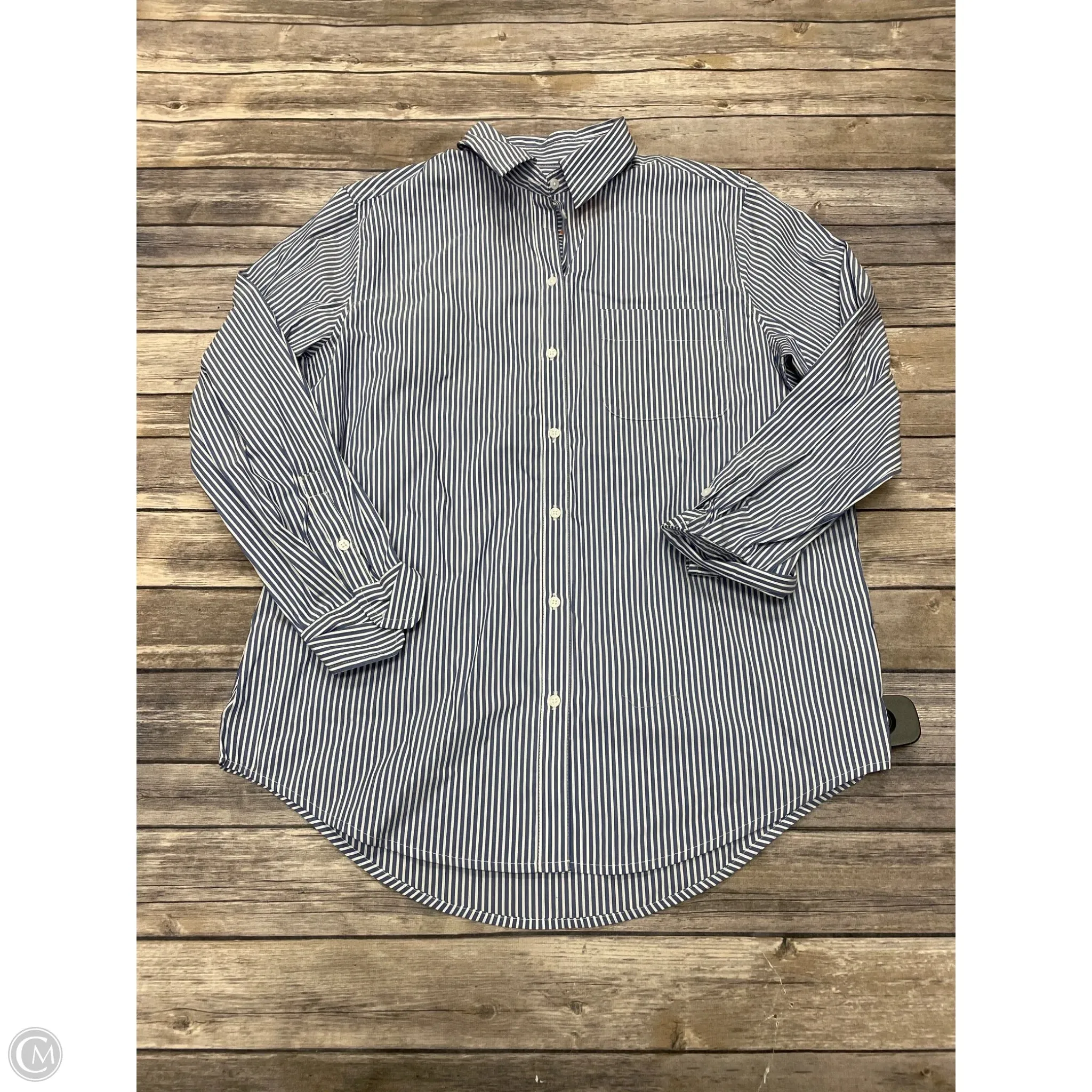 Top Long Sleeve By A New Day In Striped Pattern, Size: M