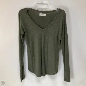 Top Long Sleeve By Abercrombie And Fitch In Green, Size: S