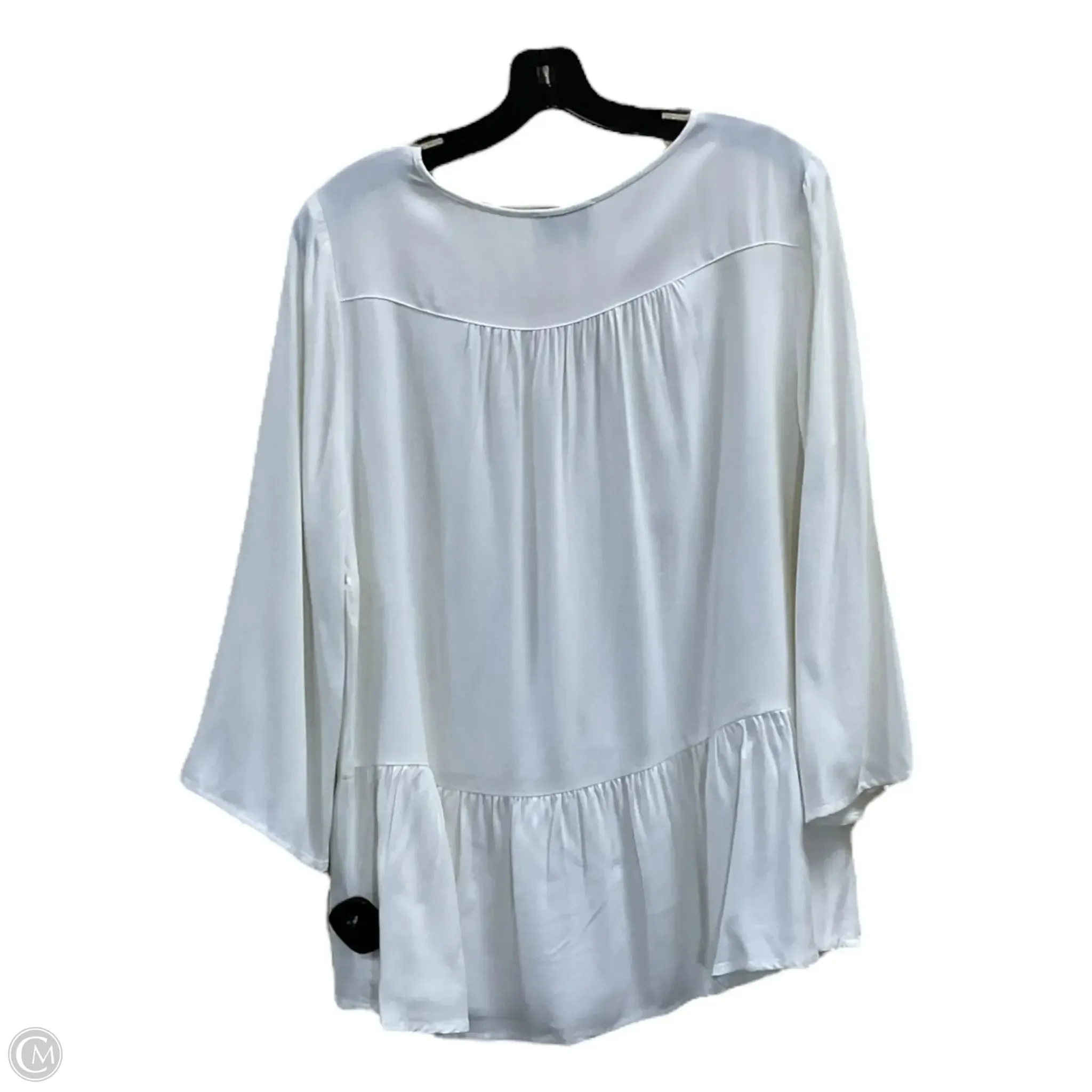 Top Long Sleeve By Bass In White, Size: L