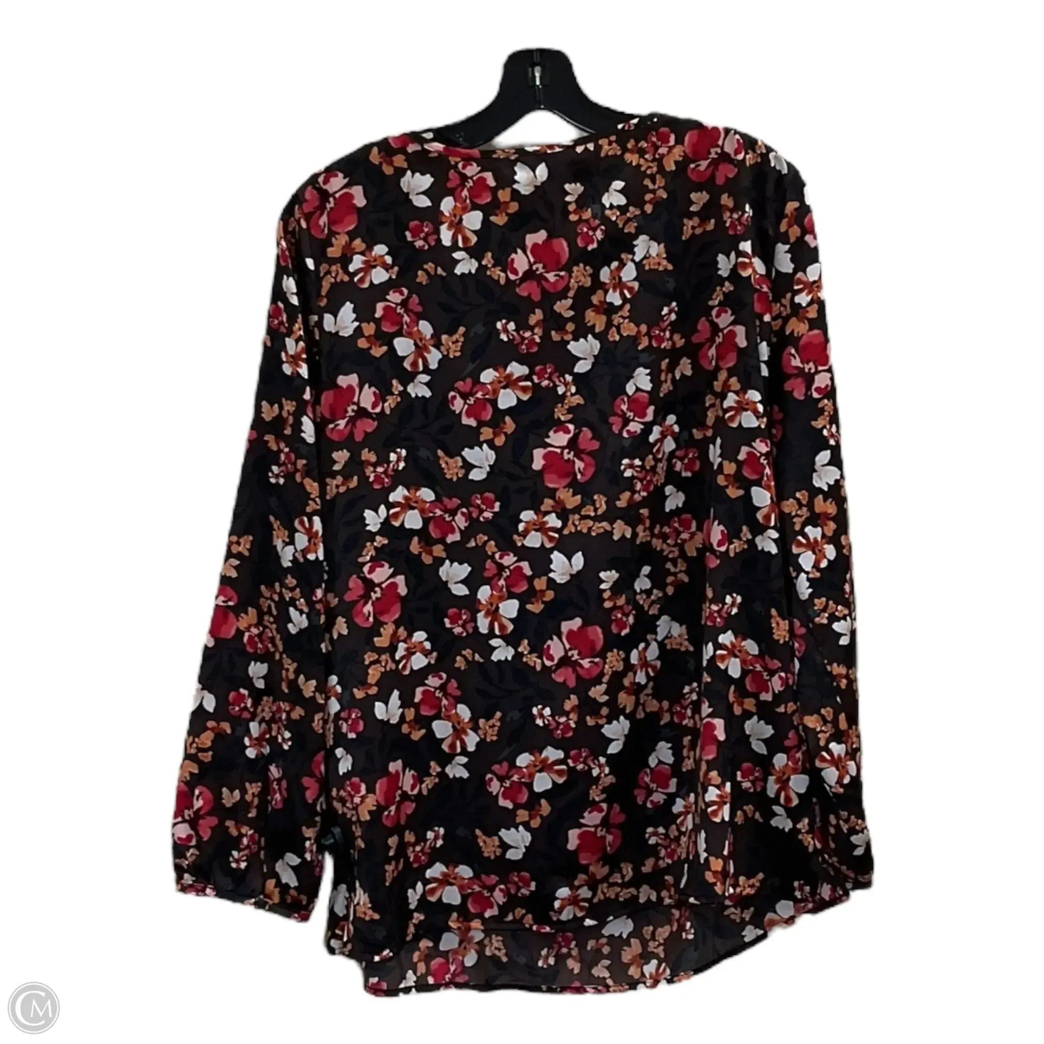 Top Long Sleeve By Croft And Barrow In Brown & Orange, Size: M