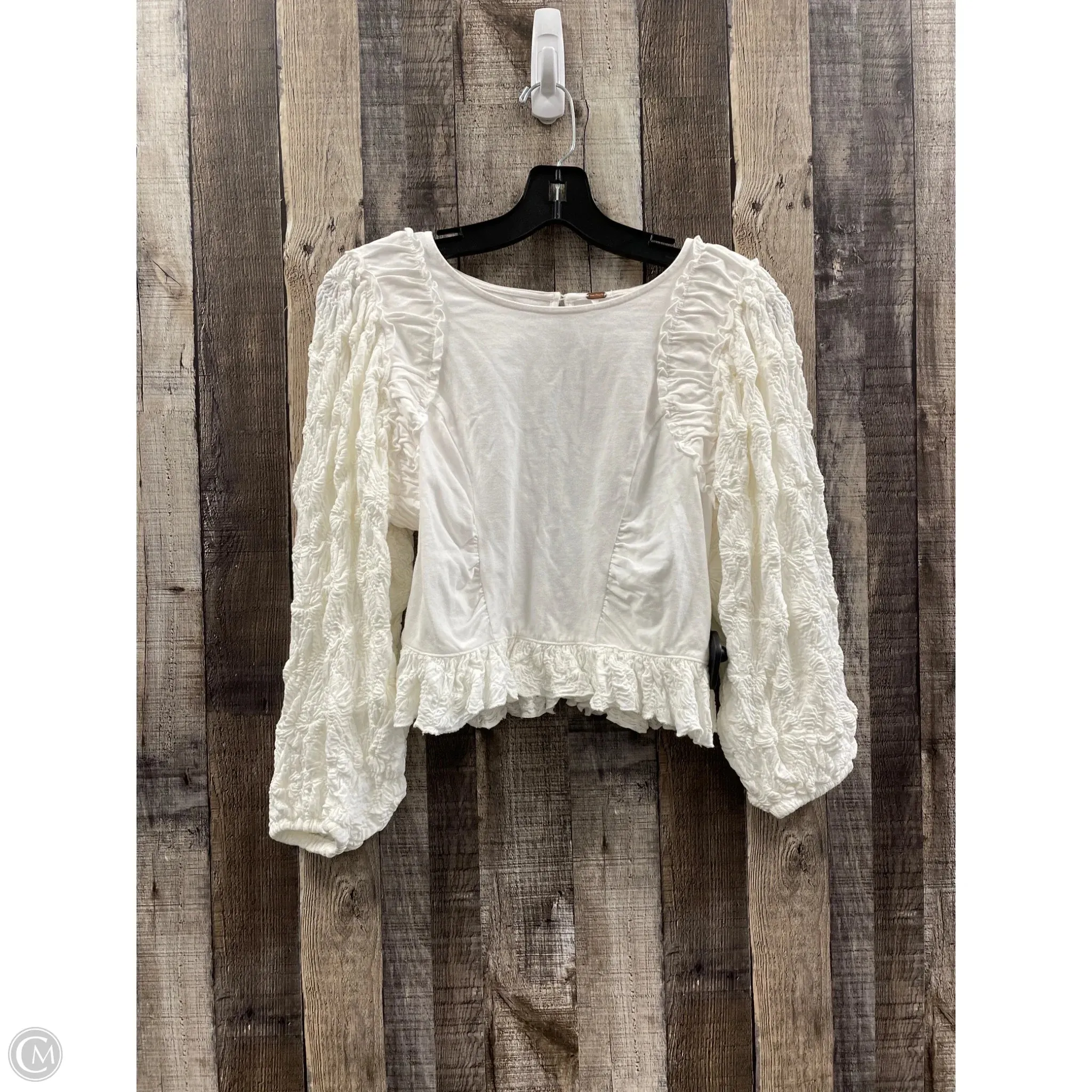 Top Long Sleeve By Free People In White, Size: M