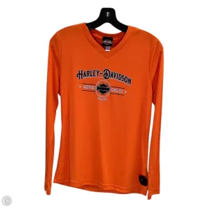 Top Long Sleeve By Harley Davidson In Orange, Size: M