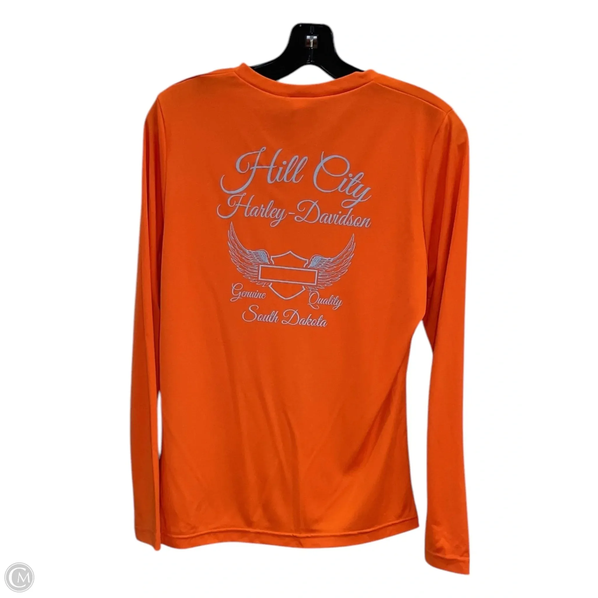 Top Long Sleeve By Harley Davidson In Orange, Size: M