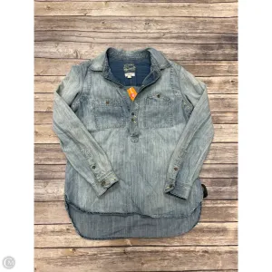 Top Long Sleeve By Madewell In Blue Denim, Size: S