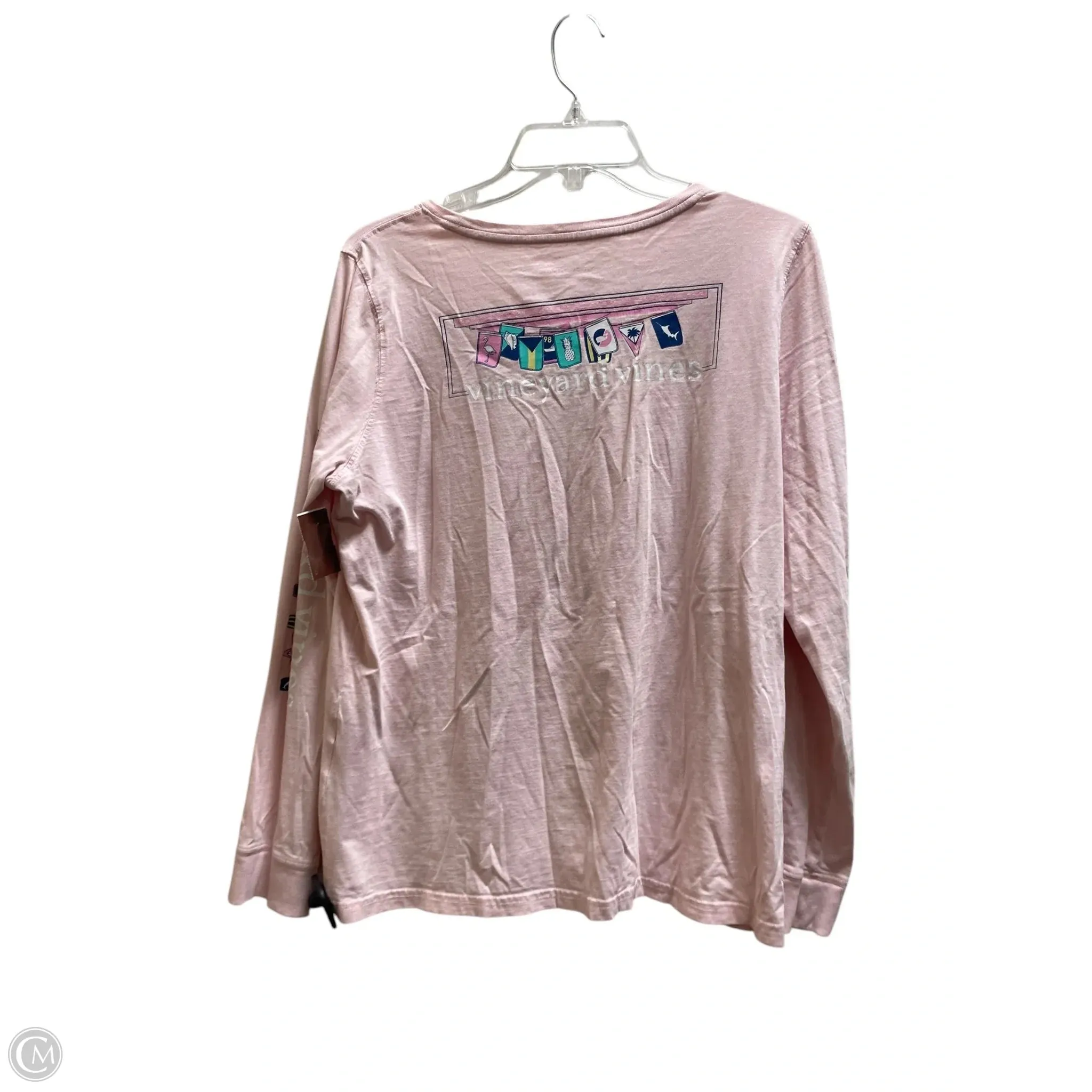 Top Long Sleeve By Vineyard Vines In Pink, Size: L