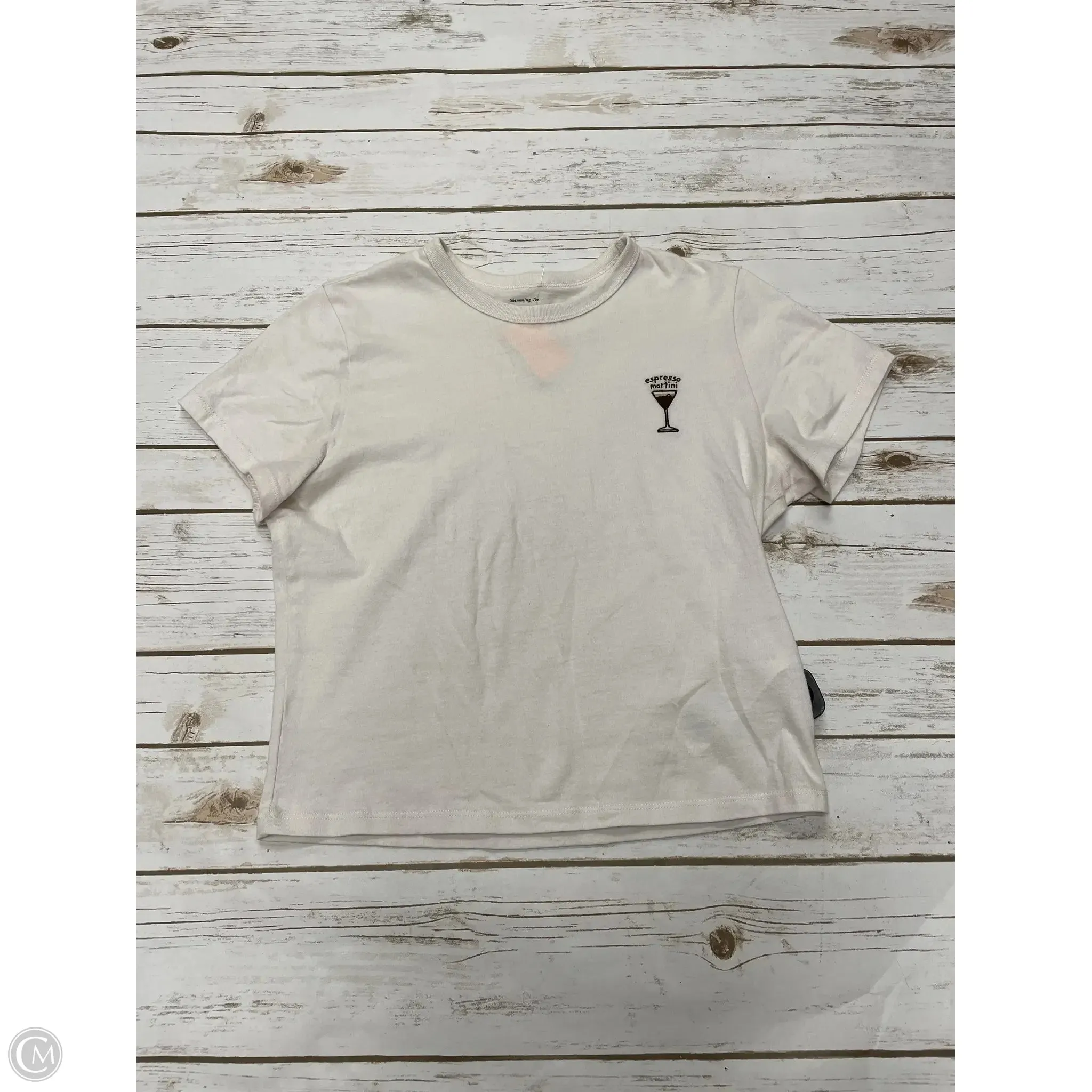 Top Short Sleeve By Abercrombie And Fitch In Cream, Size: S
