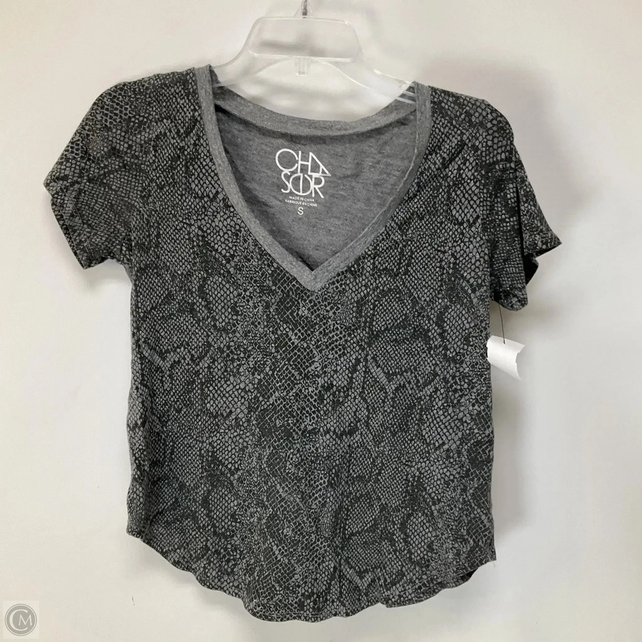 Top Short Sleeve By Chaser In Snakeskin Print, Size: S
