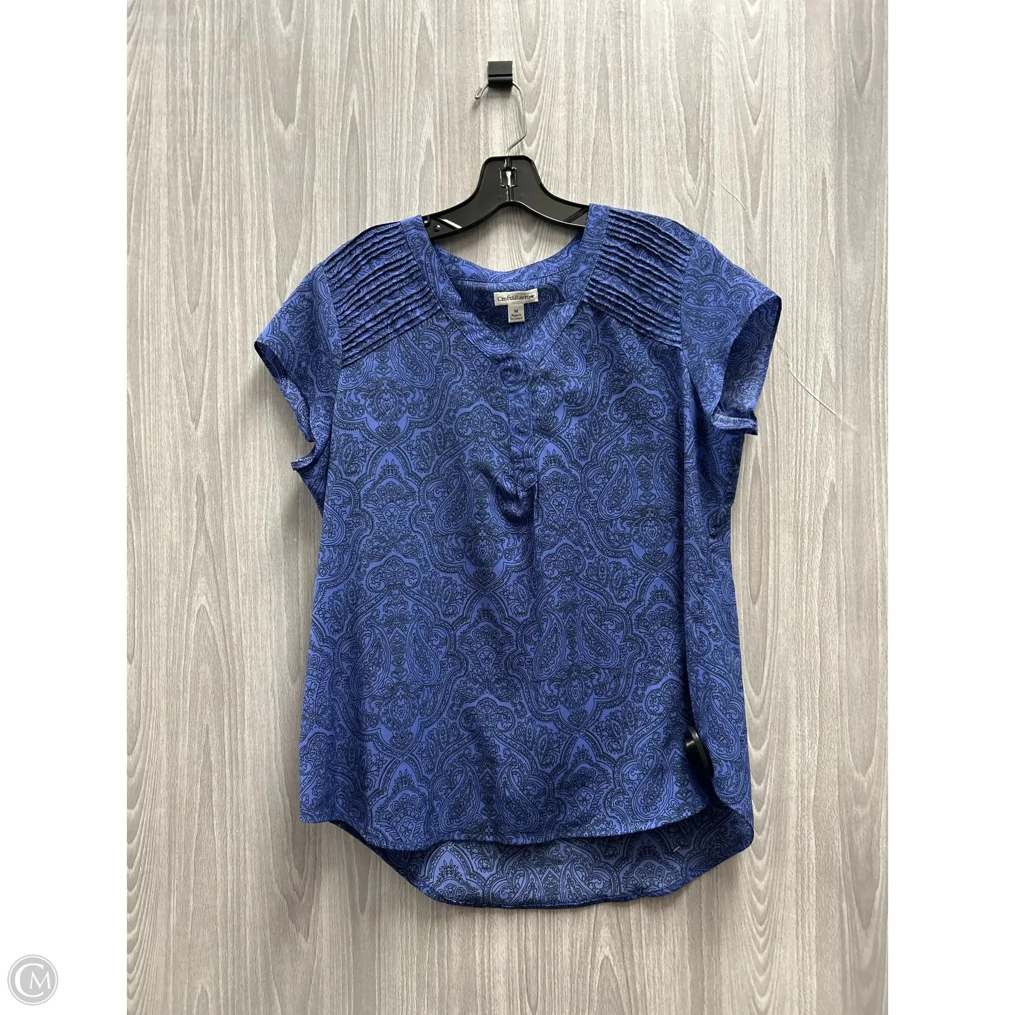 Top Short Sleeve By Croft And Barrow In Blue, Size: M