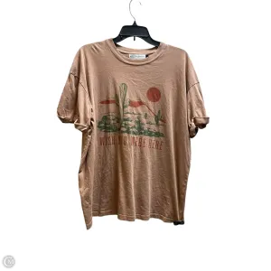 Top Short Sleeve By Girl Dangerous In Brown, Size: L