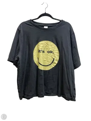 Top Short Sleeve By H&m In Black, Size: 1x