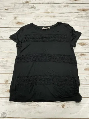 Top Short Sleeve By Loft In Black, Size: M