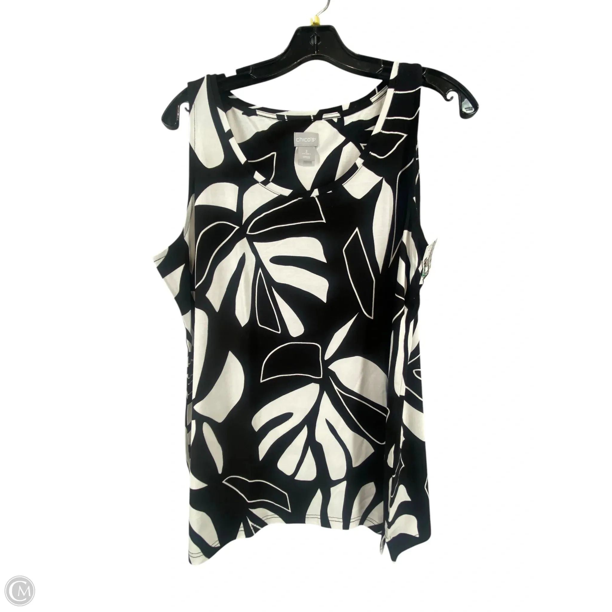 Top Sleeveless By Chicos In Black & White, Size: 2