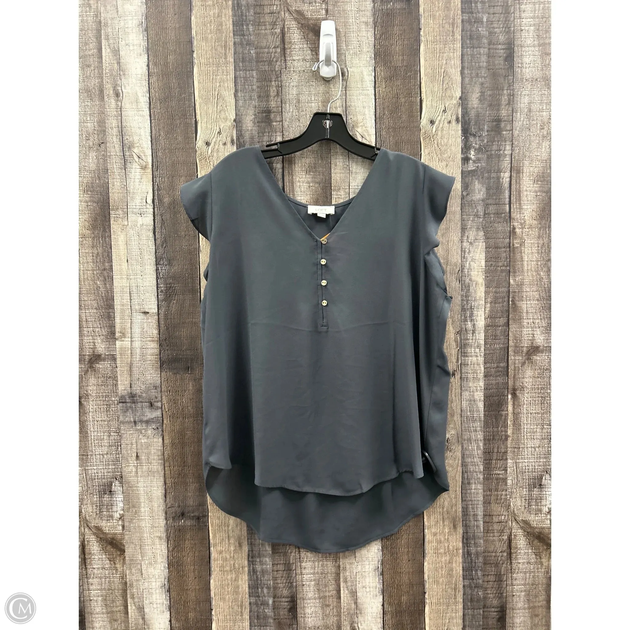 Top Sleeveless By Loft In Grey, Size: Xl