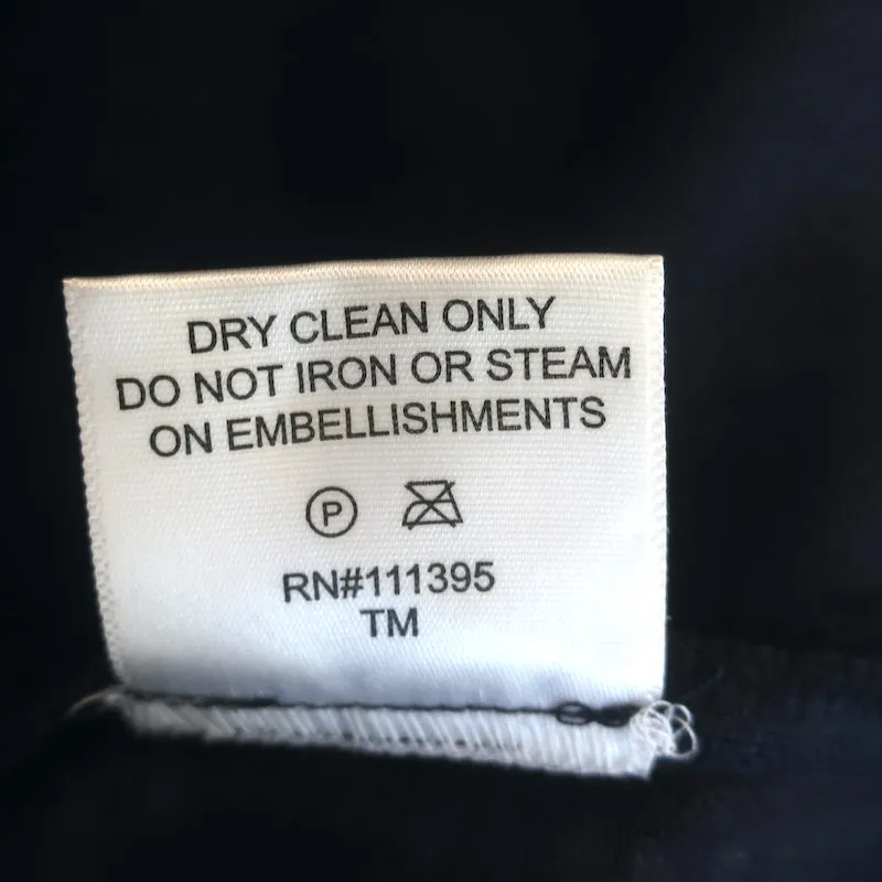 Tory Burch Crystal-Embellished Top Navy Linen Size 4 Sleeveless Blouse