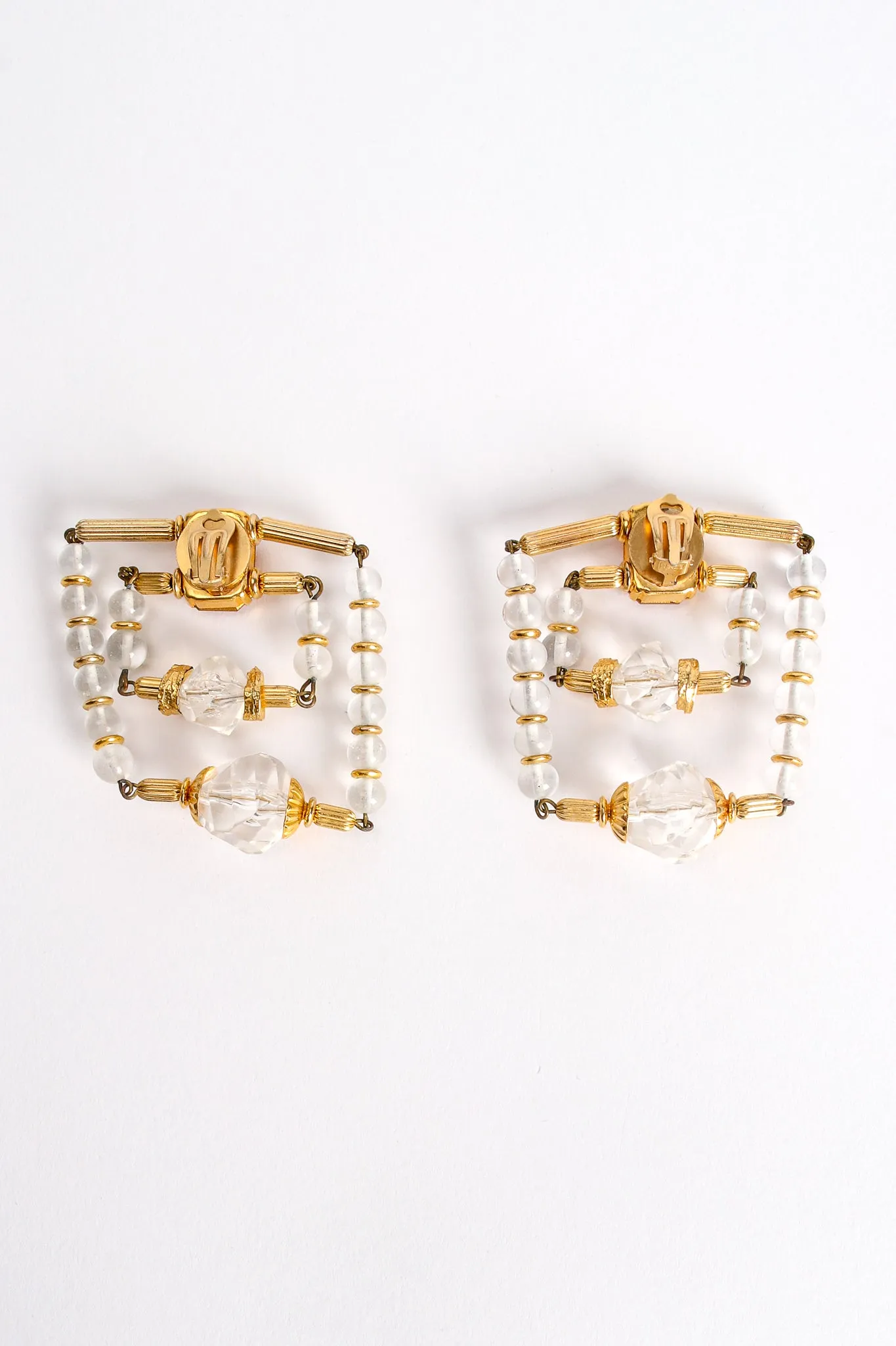 Trapeze Beaded Square Earrings