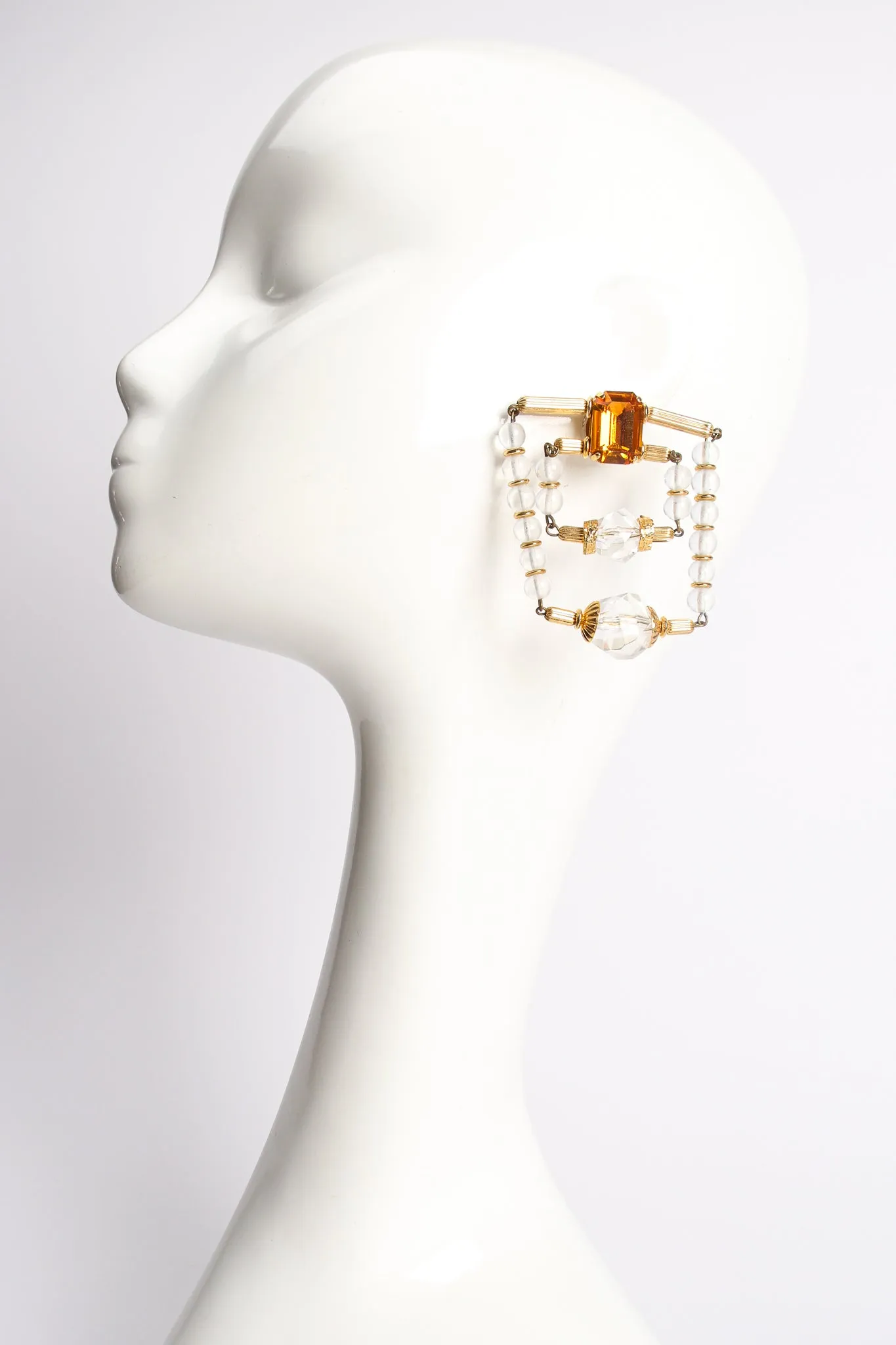 Trapeze Beaded Square Earrings