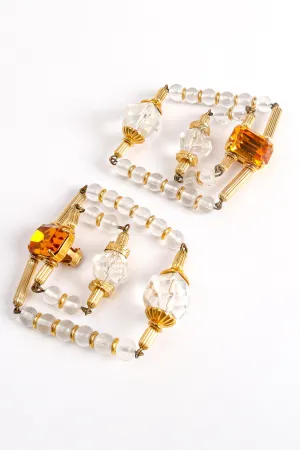 Trapeze Beaded Square Earrings