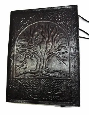 Tree of Life embossed leather notebook