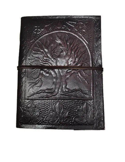 Tree of Life embossed leather notebook