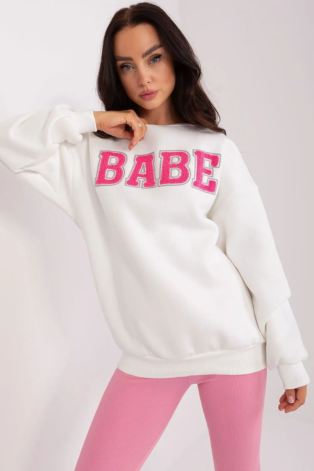 Trendy Women's Babe Sweatshirt with Unique Texture