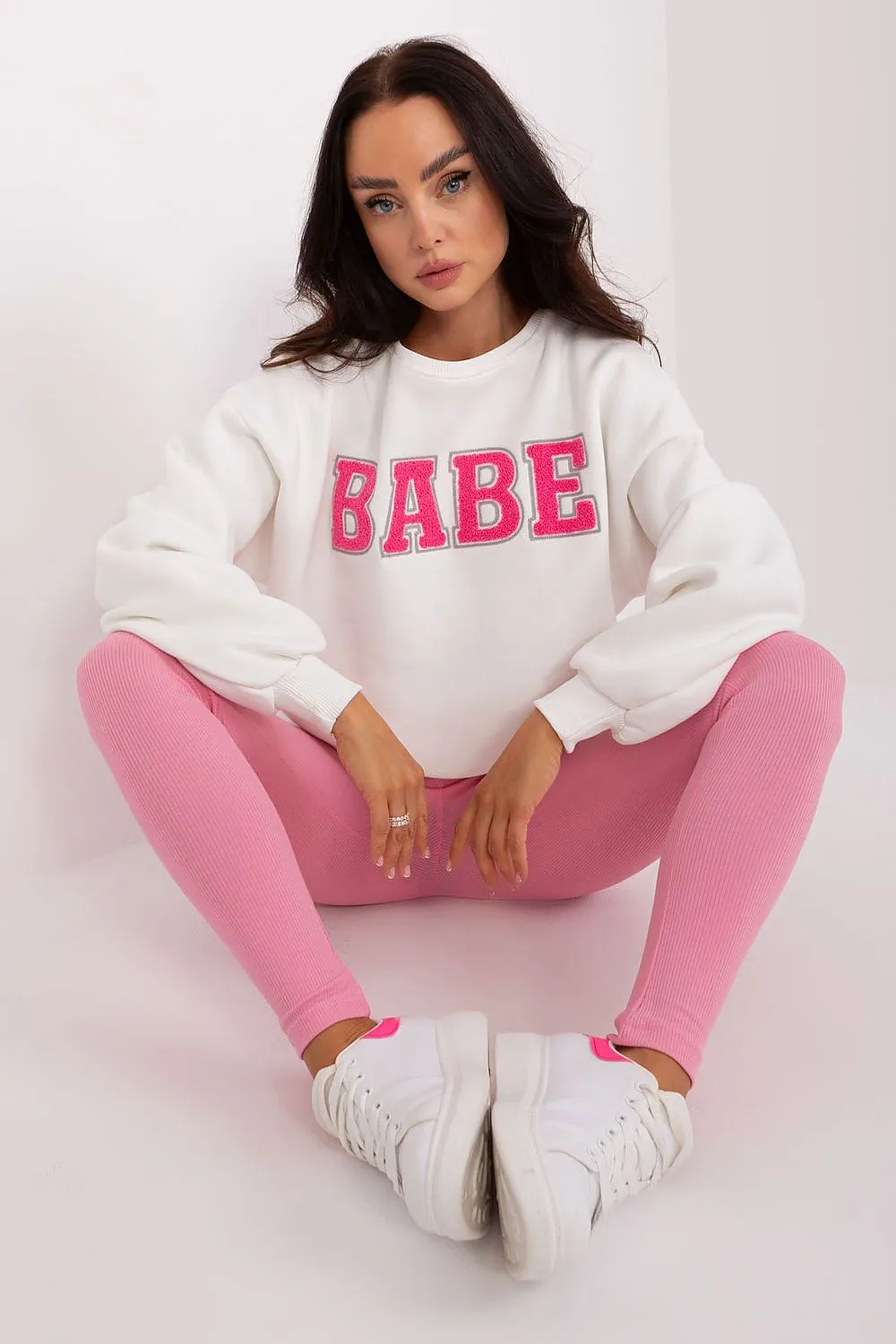 Trendy Women's Babe Sweatshirt with Unique Texture