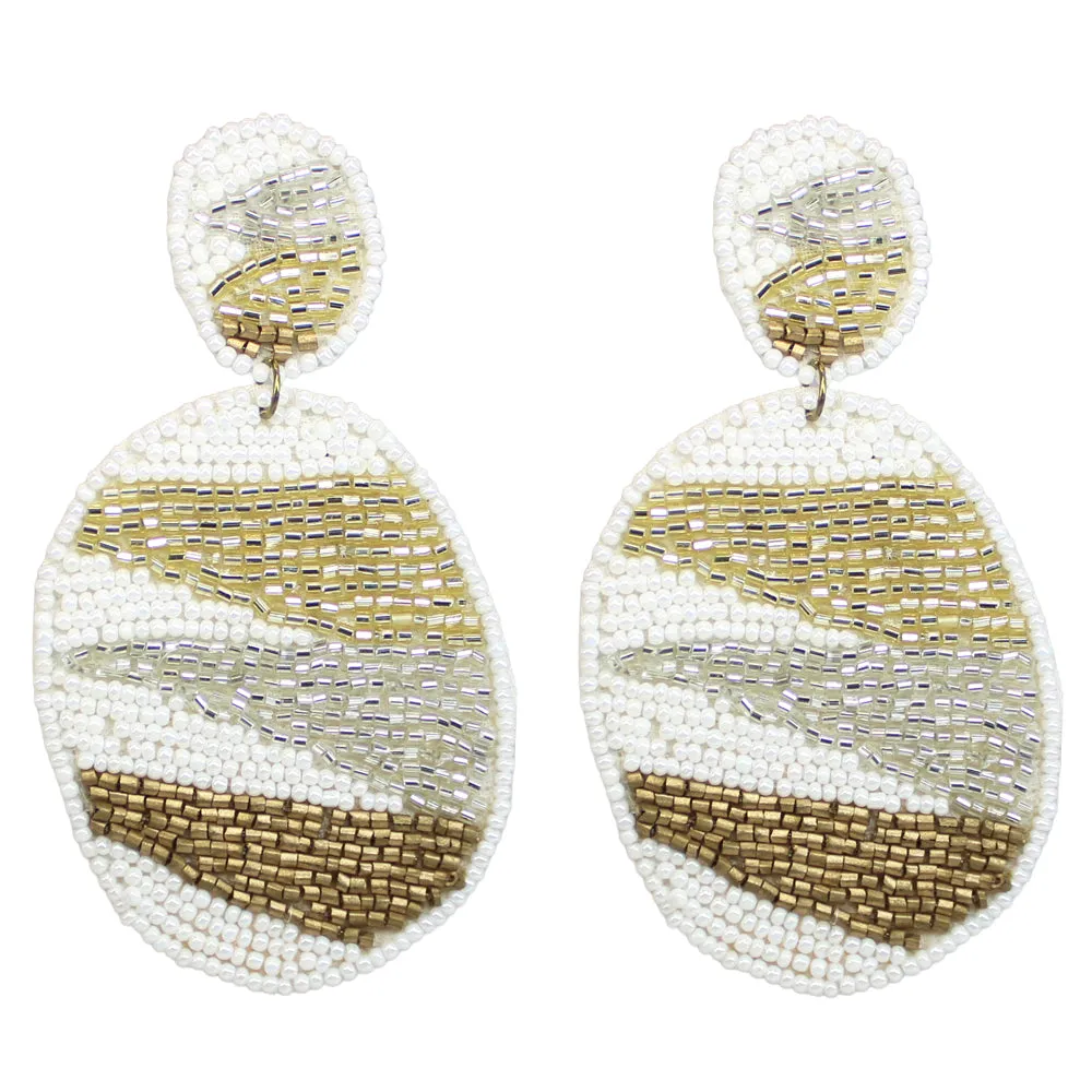 TRI-COLOR WHITE EARRINGS