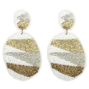 TRI-COLOR WHITE EARRINGS