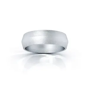 Triangle Profile 6MM Matte Finish Wedding Band in 14K Gold