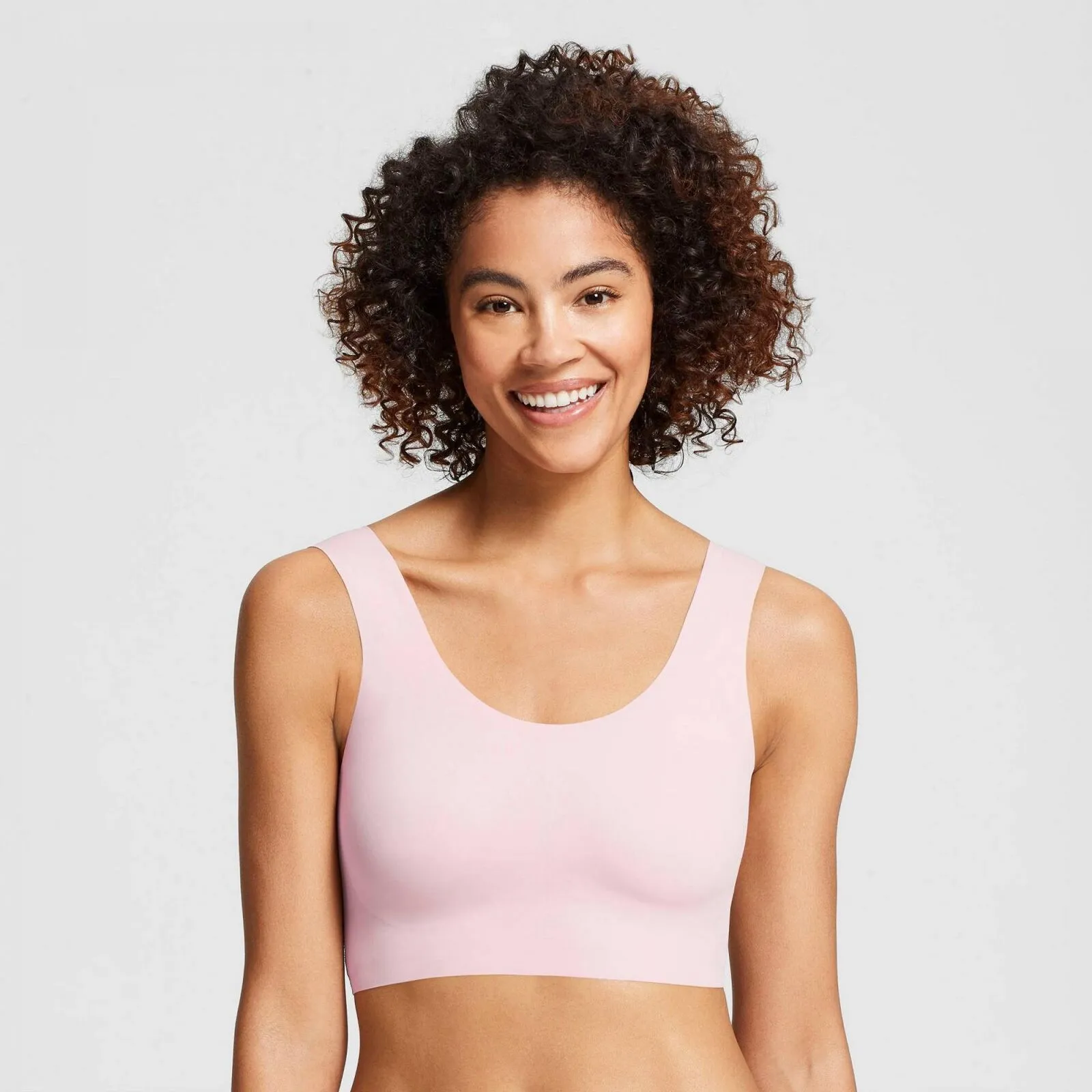 True & Co. True Everybody Women's Scoop Neck Bra Pale Pink XL