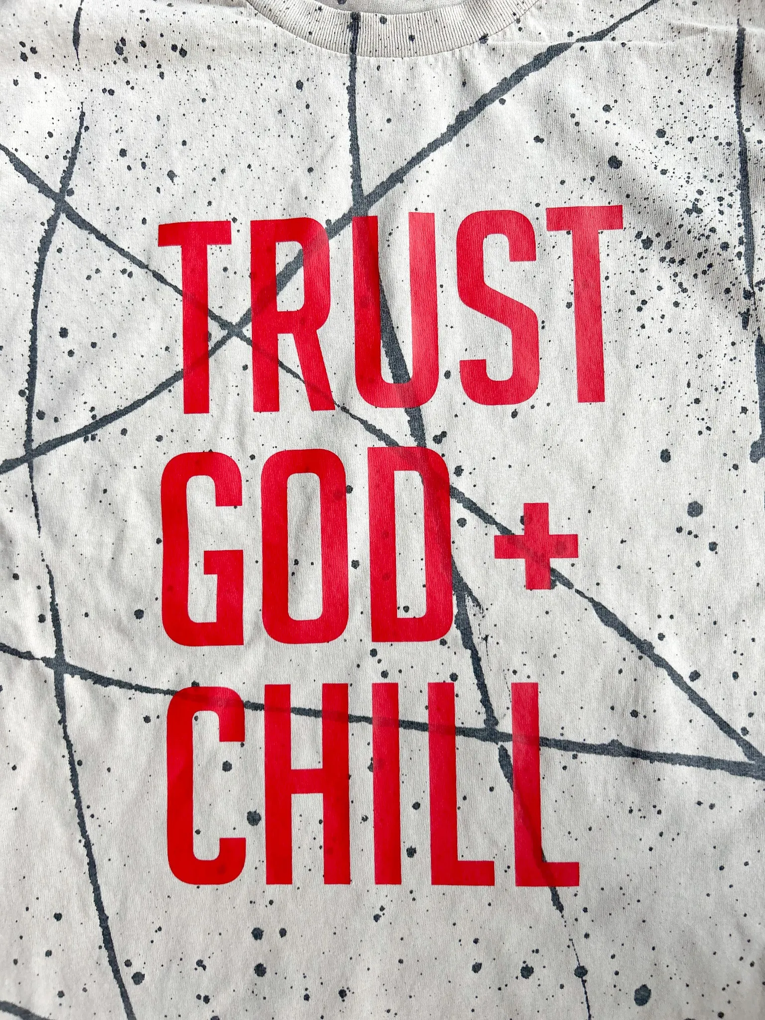 Trust God   Chill (Splatter) Adult Box T-Shirt
