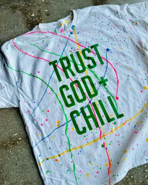 Trust God   Chill (Splatter) Adult Box T-Shirt