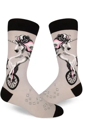Unicycling Unicorn Men's Socks