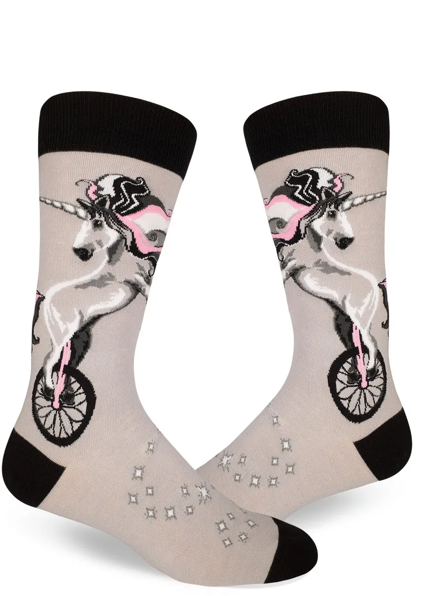 Unicycling Unicorn Men's Socks