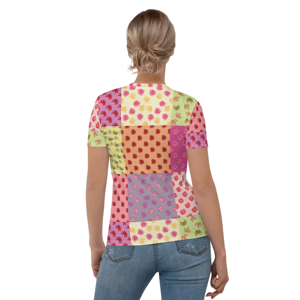 Uniquely Me Floral Pattern Women's Crew Neck T-shirt